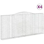 vidaXL Schanskorven 4 st gewelfd 400x30x180/200 cm ijzer