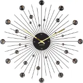 Karlsson - Wandklok Sunburst - Kristal/Zwart - Ø 50 cm