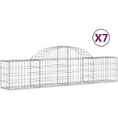vidaXL Schanskorven 7 st gewelfd 200x30x40/60 cm gegalvaniseerd ijzer