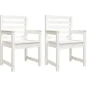vidaXL Tuinstoelen 2 st 60x48x91 cm massief grenenhout wit