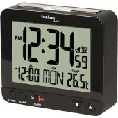Technoline WT 195 BLACK - Wekker - Digitaal - Radiogestuurde tijdsaanduiding - 12/24 - Datumaanduiding - Binnentemperatuur - Alarm - Snooze - Achtergrond verlichting - Nachtlichtje - Zwart