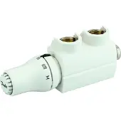 Danfoss VHS ventielset, RAL 9016, voor radiatoren, aansluiting R 1/2, hoekmodel, 1 stuk.