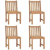 vidaXL Tuinstoelen 4 st met kussens massief teakhout