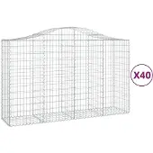 vidaXL Schanskorven 40 st gewelfd 200x50x120/140 cm ijzer