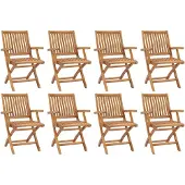 Syfax Opklapbare stoelen, 8 stuks, massief teakhout