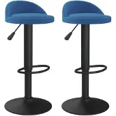 Syfax Barkrukken 2 st fluweel blauw