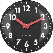 Nextime Tafel/Wandklok 20cm-Koepelvormig Glas Lens-Stil-Zwart-Glas-NeXtime Duomo Mini