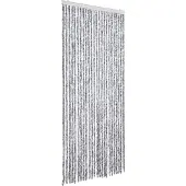 vidaXL Vliegengordijn 100x230 cm chenille wit en grijs