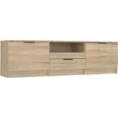 Syfax Tv-meubel Sonoma eiken 140x35x40 cm bewerkt hout