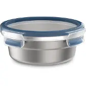 EMSA N1150200, luchtdichte bewaardoos CLIP & CLOSE, staal, 0,7 liter, blauw