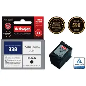CARUNO Inkt AH-338R (vervangende inkt voor HP 338 C8765EE; premium kwaliteit; 25 ml; zwart), Hoge (XL) opbrengst, Zwart, Pigmentinkt, 25 ml, 1 stuk, Verpakt per stuk