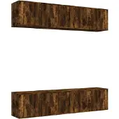 vidaXL 6-delige Tv-meubelset bewerkt hout gerookt eikenkleurig