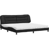vidaXL Bed met matras "Hvar" kunstleer zwart 200x200 cm