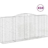 vidaXL Schanskorven 10 st gewelfd 400x50x180/200 cm ijzer