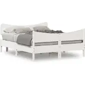 vidaXL Bedframe zonder matras massief grenenhout wit 135x190 cm