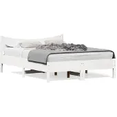 vidaXL Bedframe zonder matras massief grenenhout wit 120x190 cm
