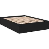 vidaXL Bedframe bewerkt hout zwart 120x190 cm