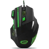 Esperanza Wolf Serie - Gaming Muis - 7 Knoppen - Optisch - Zwart-Groen