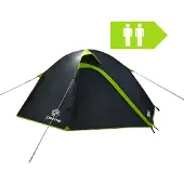 Peme Taurus Koepeltent Tent voor 2 personen, Zwart en groen, 2 ingangen, muskietennet, waterdicht, snelle opbouw, ademend materiaal