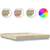 vidaXL Bedframe met LED-verlichting sonoma eikenkleurig 200x200 cm