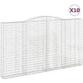 vidaXL Schanskorven 10 st gewelfd 400x30x220/240 cm ijzer