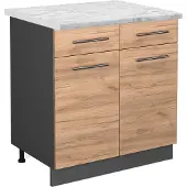 Vicco Keukenonderkast Fame-Line Krachtige eik goud 80 cm , WB Marmer, Model 46235