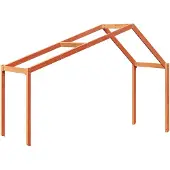 vidaXL Kinderbedhuisje 203x80,5x142 cm massief grenenhout wasbruin