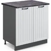 Vicco Fame-Line Wastafelkast – 80 cm met legplank, WB Antraciet Wit Landhuis