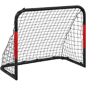 vidaXL Voetbaldoel met net 90x48x71 cm staal rood en zwart