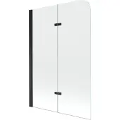 Mexen Felix badwand 2-delig 80 x 140 , transparant, zwart - 890-080-002-70-00
