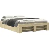 vidaXL Bedframe zonder matras hout sonoma eikenkleurig 120x190 cm
