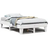 vidaXL Bedframe zonder matras massief grenenhout wit 120x190 cm