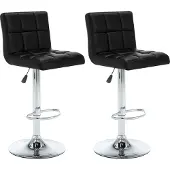 Syfax Barstoelen 2 st kunstleer zwart
