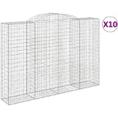 vidaXL Schanskorven 10 st gewelfd 300x50x200/220 cm ijzer