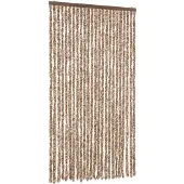 vidaXL Vliegengordijn 100x200 cm chenille beige en donkerbruin