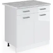 Vicco R-Line Keukenonderkast – 80 cm, WB Marmer Wit Hoogglans