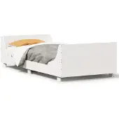 vidaXL Bedframe zonder matras massief grenenhout wit 140x200 cm