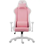 Sense7 Spellcaster FUKU PU - Gamingstoel - Belastbaar tot 150 kg - Stof & Eco-leer - Bureaustoel - Ergonomische Stoel - Max. 185 cm - Wit en roze