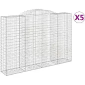 vidaXL Schanskorven 5 st gewelfd 300x50x200/220 cm ijzer