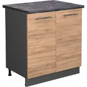 Vicco Fame-Line Wastafelkast – 80 cm, WB Antraciet Krachtige eik goud