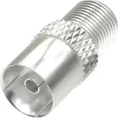 Hama 00205224, F, Coaxiale adapter, Vrouwelijke connector, Vrouwelijke connector, Zilver, Metaal