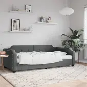 Prolenta Maison Exclusive - Dagbed, donkergrijs, 90x190 cm, stof