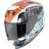 Scorpion EXO JNR Air The4Elements kinderhelm, wit/blauw/oranje, maat Y/L (52/53)