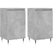 Syfax Dressoirs 2 st 40x35x70 cm bewerkt hout betongrijs