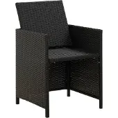 vidaXL Tuinstoelen 2 st met kussens poly rattan zwart