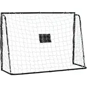 HOMCOM -Voetbaldoel-186x62x123cm-Metaal-Zwart, Wit