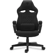 Sense7 Knight Ergonomische bureaustoel - Gamingstoel - lendenkussen - In hoogte verstelbaar - Eco-leer - Duurzaam en comfortabel - Maximale belasting 120 kg - tot 180 cm lang - Zwart