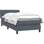 vidaXL Boxspring met matras fluweel donkergrijs 80x220 cm