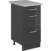 Vicco R-Line Keukenonderkast – 40 cm WB Marmer Antraciet Hoogglans