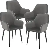 En.casa Eetkamerstoel Hollola set van 4 donkergrijs []
